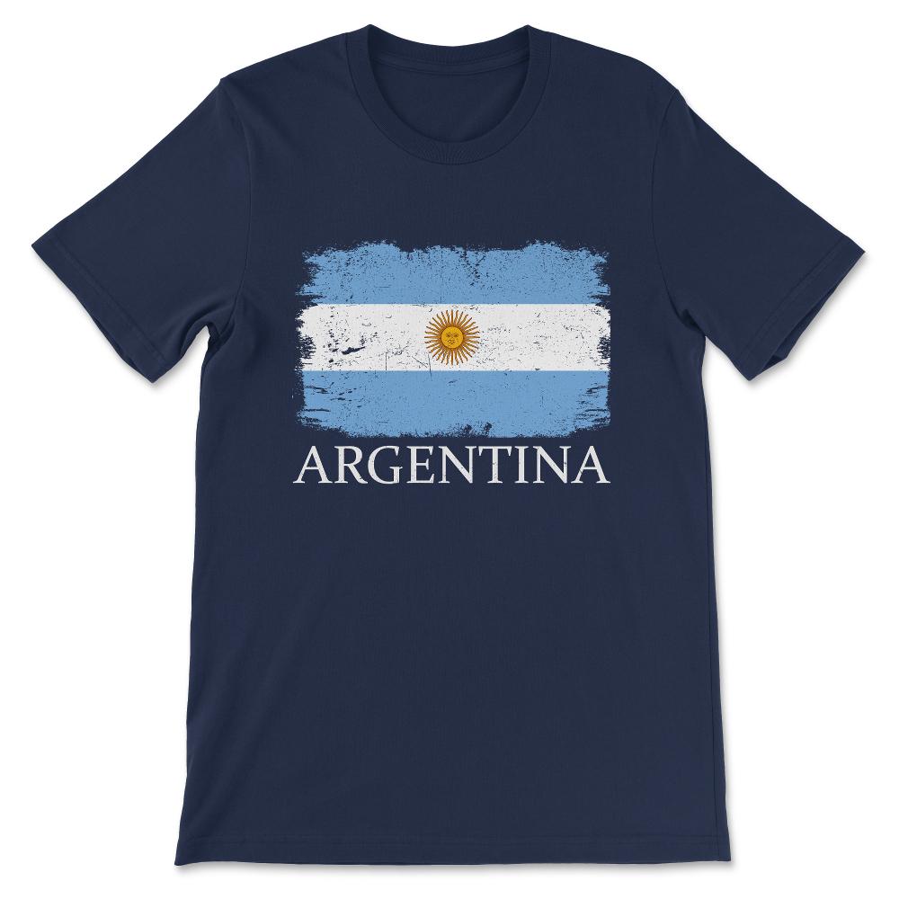 Argentina Country Flag Argentina Tourist Argentina Team Gift Tee - - Navy