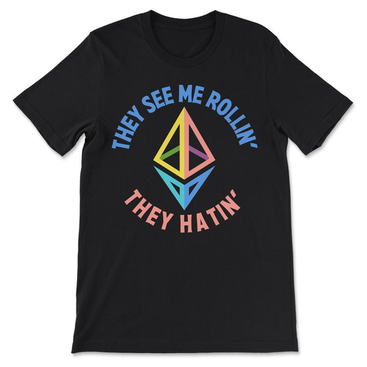 Ethereum Logo ETH Coin Crypto Bitcoin Trader Miner Gift Gift Tee - - Black