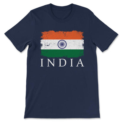 India Flag Indian Flag India Tourist India Team India Sports Gift Tee - Navy