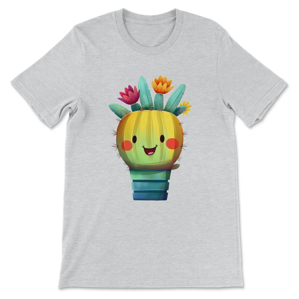Cute Cactus Florist Succulent Lover Potted Plant Gardening Gift Tee - - Ash