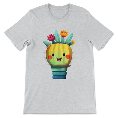 Cute Cactus Florist Succulent Lover Potted Plant Gardening Gift Tee - - Ash