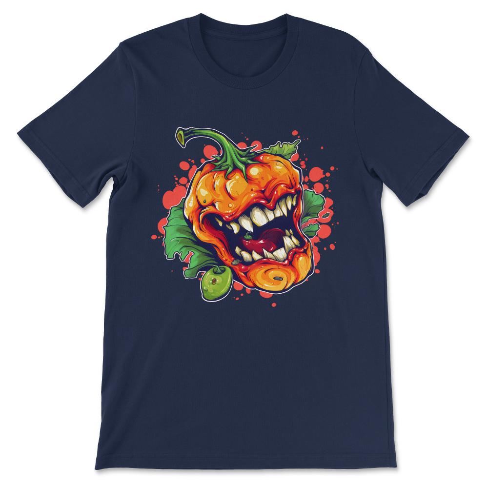 Funny Carolina Reaper Pepper Hot Chili Head Food Spicy Lover Gift Tee - Navy