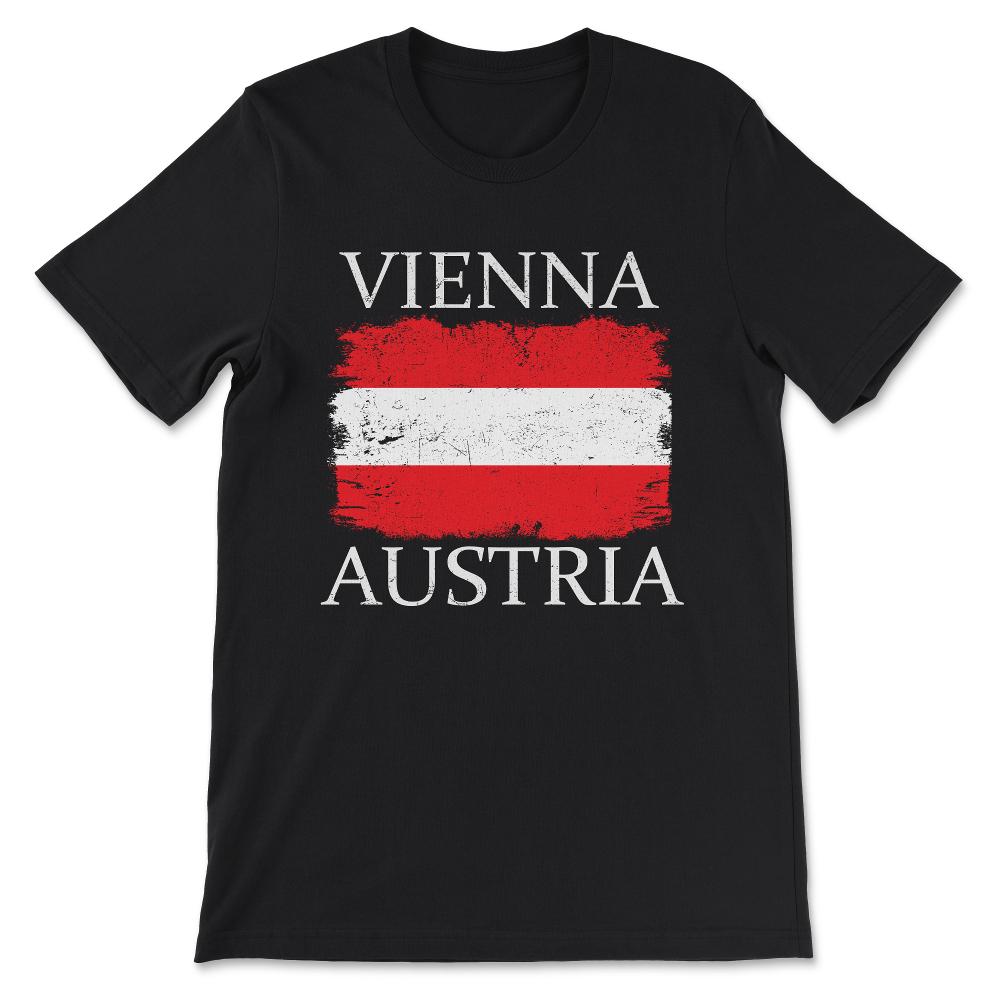 Vienna Austria Flag Austria Visitor Capital Austrian Gift Tee - - Black