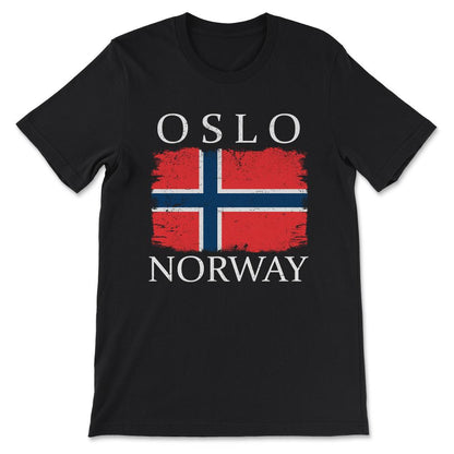 Oslo Norway Flag Capital Norway Oslo Visitor Norway Tourist Gift Tee - Black