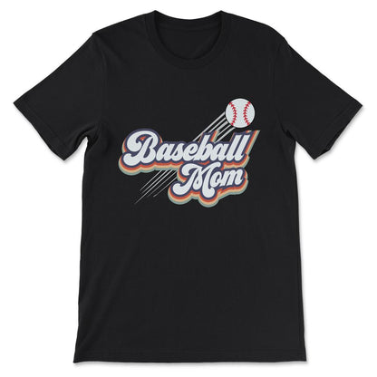 Baseball Mom Baseball Mama Baseball Mother Player Team Coach Gift Tee - Black