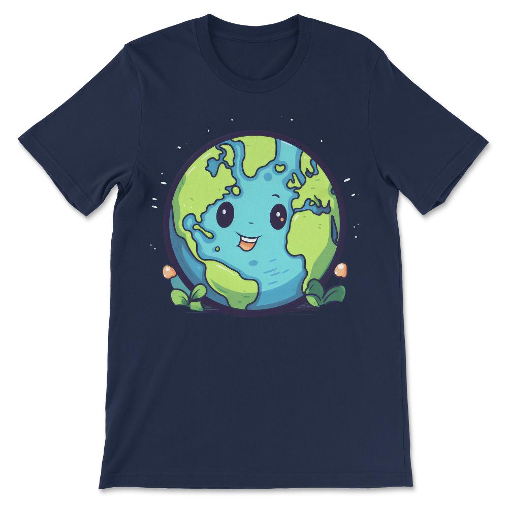 Earth Day Happy Cute Space Science Planet Environment Clouds Gift Tee - Navy