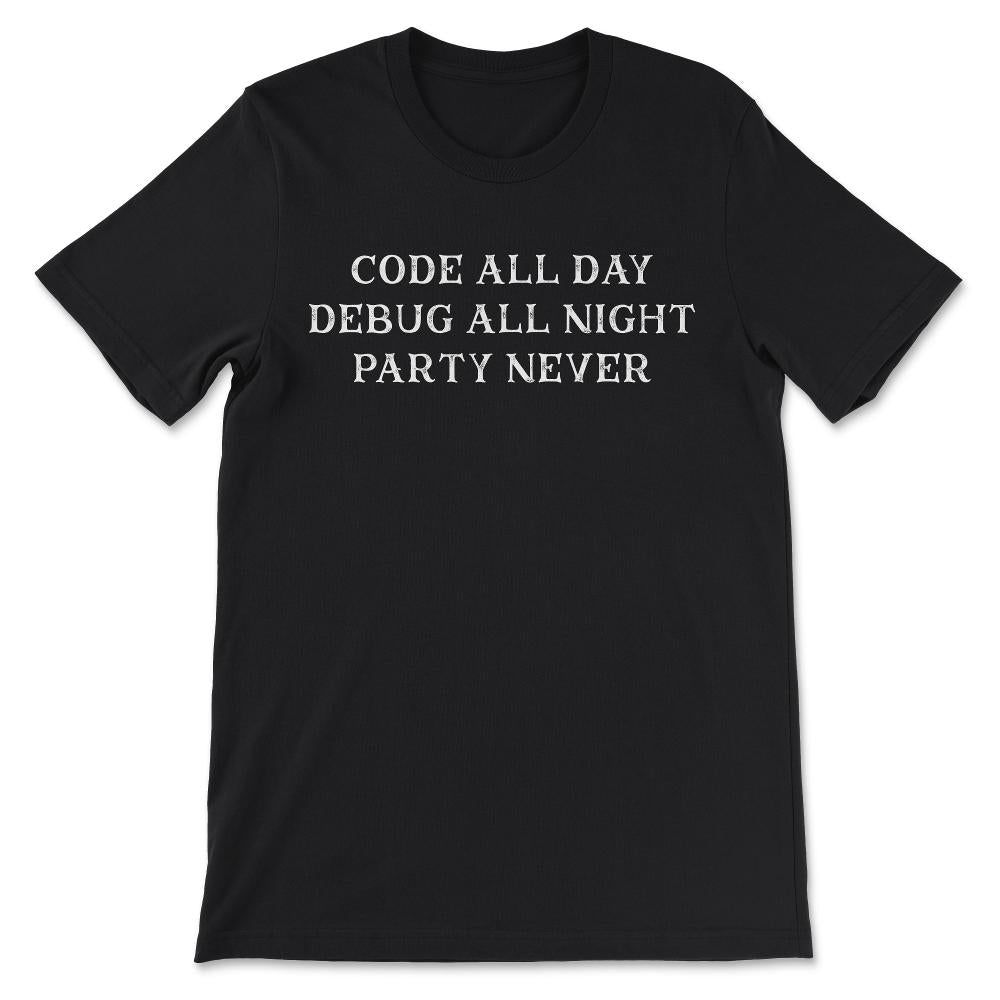 Funny Programming Vintage Design for Programmers Code Debug print - Black