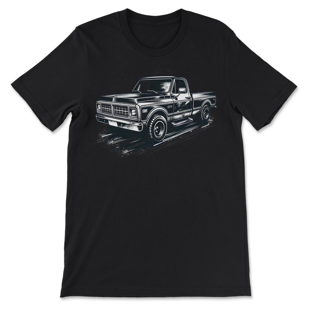 Truck Vintage Old Classic School American Pickup Retro Farm Gift Tee - Black