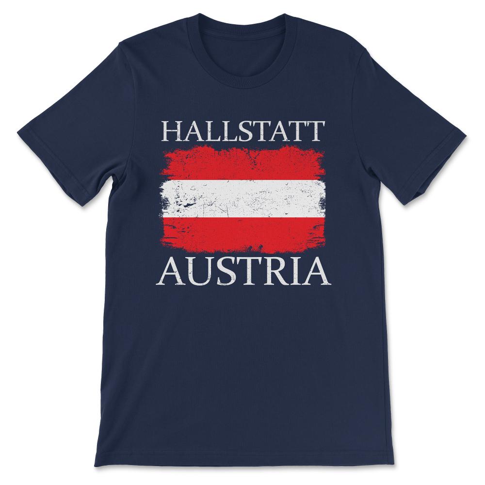 Hallstatt Austria Flag Hallstatt Austria Hallstatt Tourist Gift Tee - - Navy