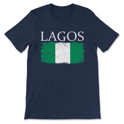 Lagos Nigeria Flag Nigeria Tourist Lagos City Tourist Gift Tee - - Navy