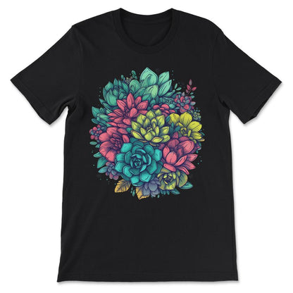 Cactus Blooming Cacti Succulent Lover Wildflower Flower Cute Gift Tee - Black