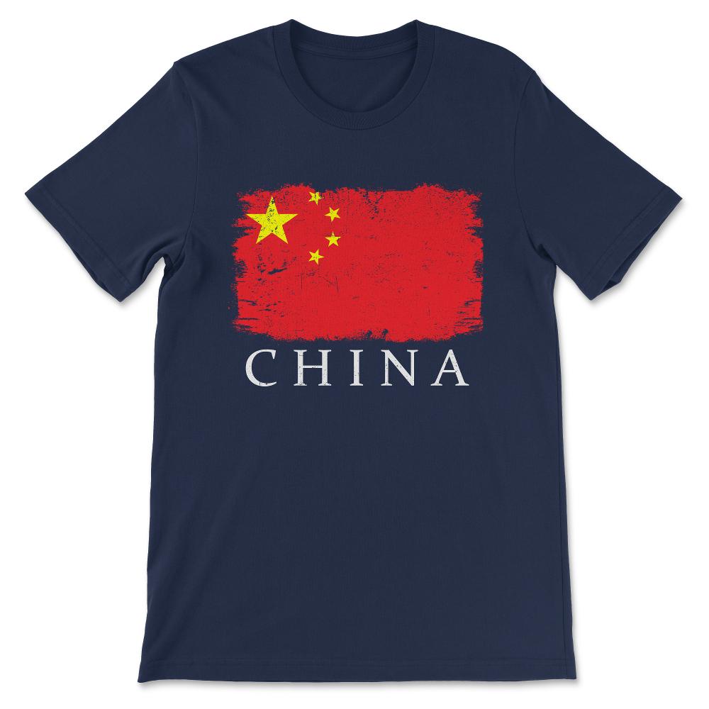 China Country Flag China Country Tourist China Team Flag Gift Tee - - Navy