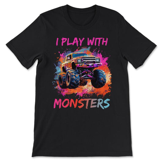 Monster Truck Big Retro Race Trucker Lover Jam Vintage Gift Tee - - Black