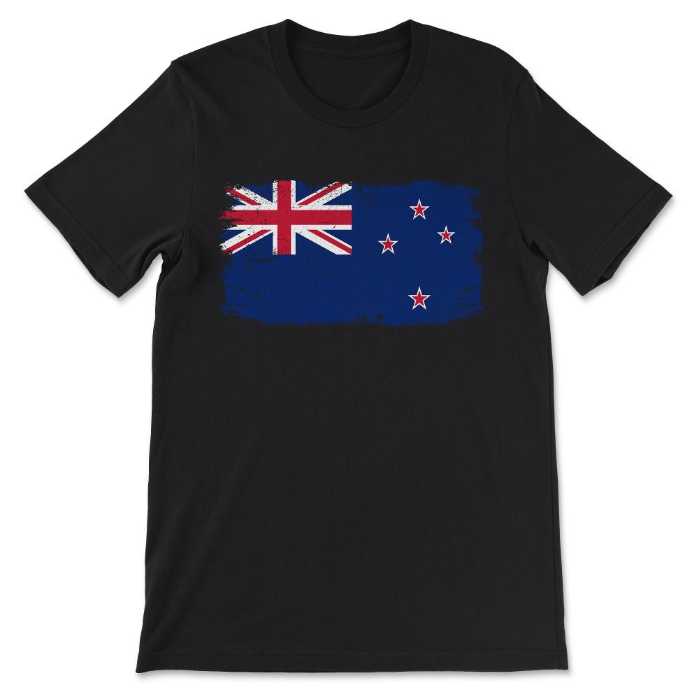 New Zealand Country Flag New Zealand Country Tourist  Gift Tee - - Black