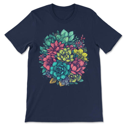 Cactus Blooming Cacti Succulent Lover Wildflower Flower Cute Gift Tee - Navy