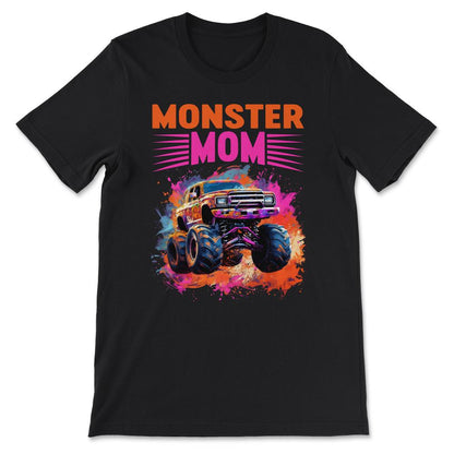 Monster Mom Truck Monster Truck Mom Vintage Race Truck Gift Tee - - Black