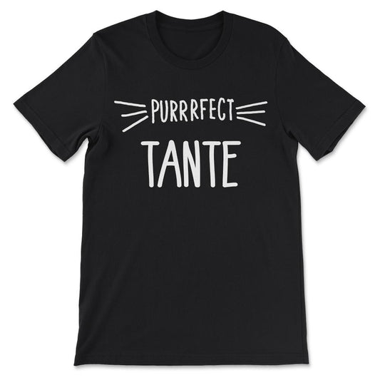 Purrrfect Tante Cute Perfect Aunt Cat Lover Auntie Gift Tee - Unisex - Black