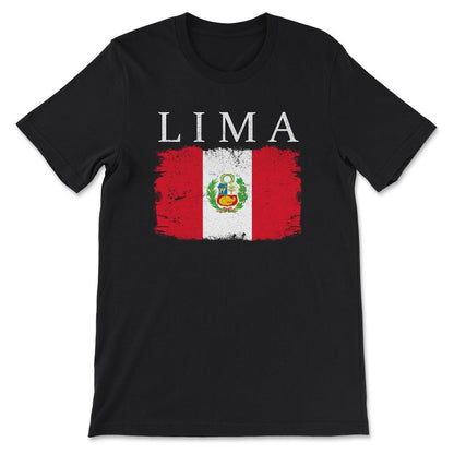 Lima Peru Flag Peru Tourist Capital Peru Lima Tourist Gift Tee - - Black
