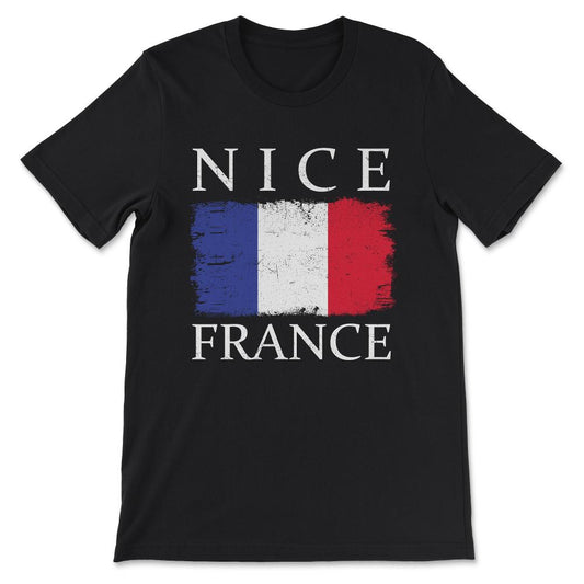 Nice France Flag France Tourist France Country Team Gift Tee - Unisex - Black