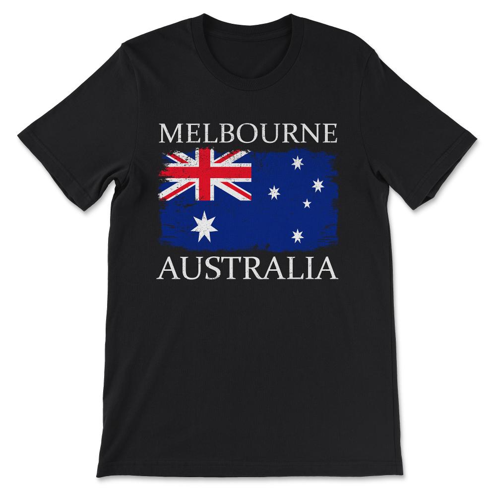 Melbourne Australia Flag Melbourne Tourist Australia Visitor Gift Tee - Black