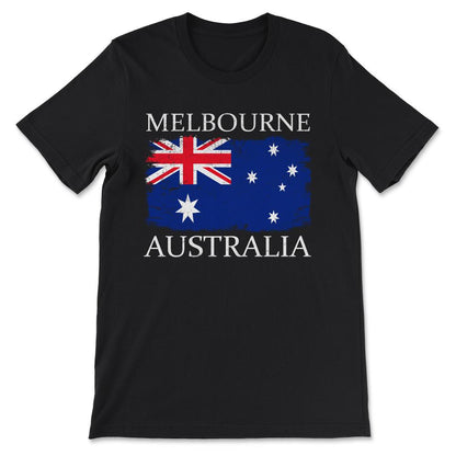 Melbourne Australia Flag Melbourne Tourist Australia Visitor Gift Tee - Black