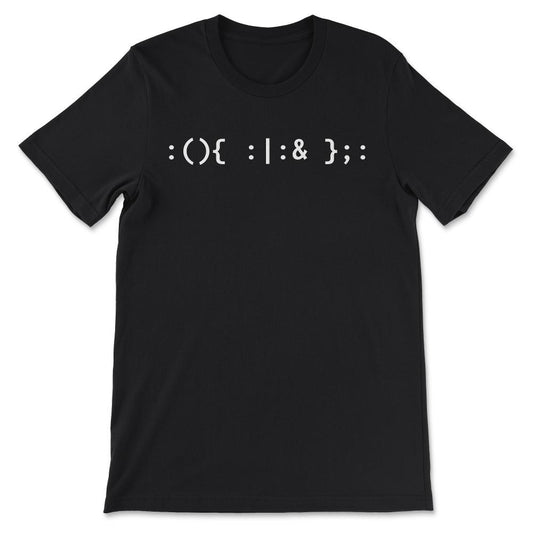 Funny Linux fork bomb print for programmers Gift Tee - Unisex T-Shirt - Black