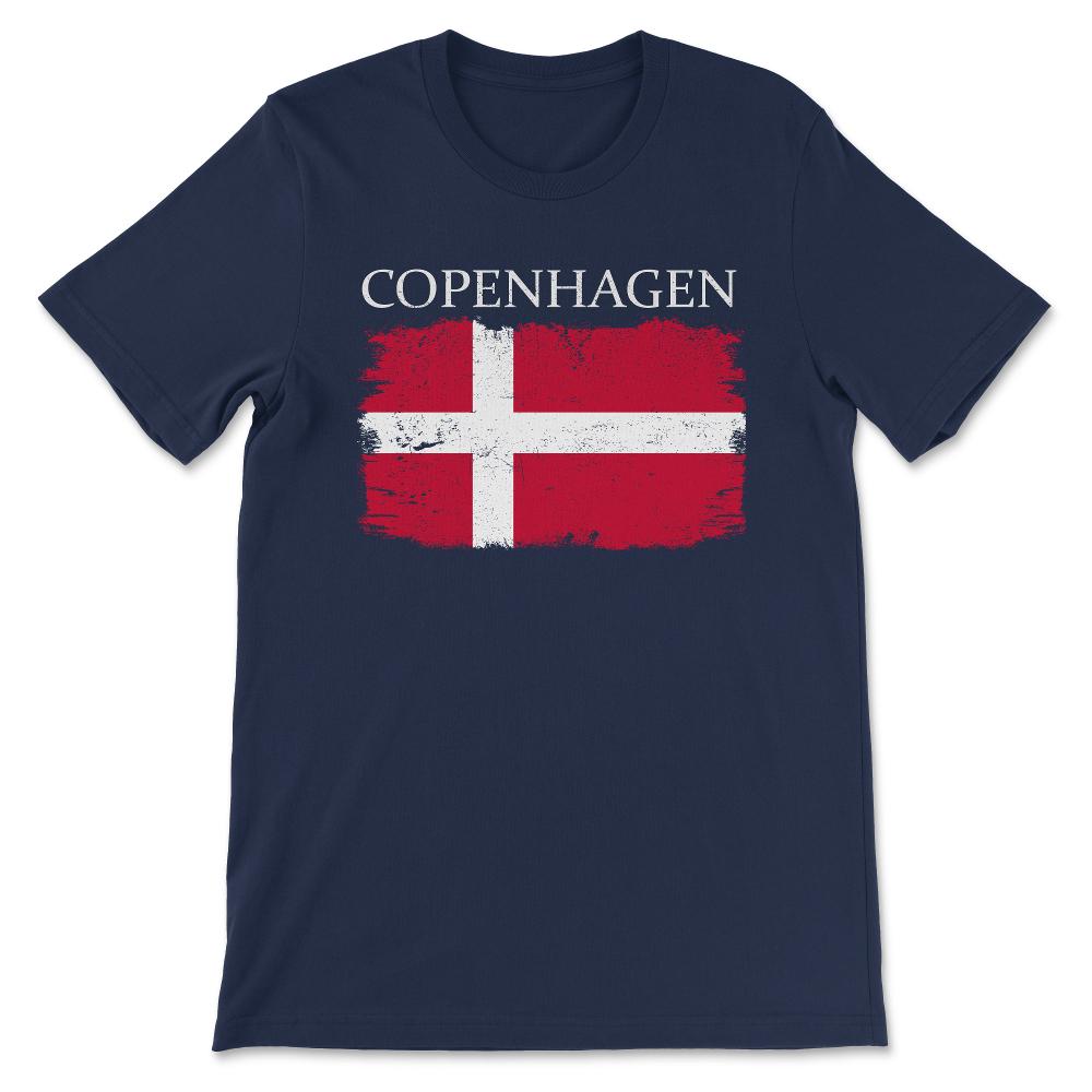 Copenhagen Denmark Flag Copenhagen Tourist Denmark Tourist Gift Tee - - Navy