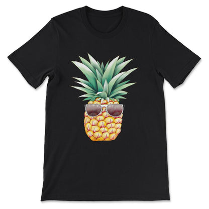 Pineapple Sunglasses Beach Hawaiian Holidays Tropical Summer Gift Tee - Black