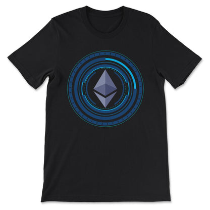 Ethereum Logo ETH Coin Crypto Bitcoin Trader Miner Gift Gift Tee - - Black