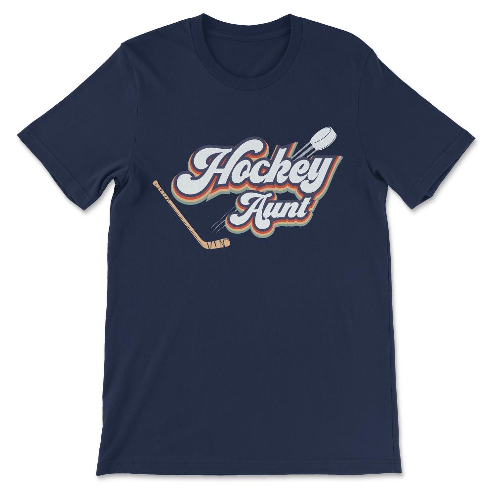 Ice Hockey Aunt Ice Hockey Woman Ice Hockey Coach Team Gift Tee - - Navy