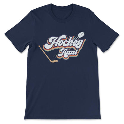 Ice Hockey Aunt Ice Hockey Woman Ice Hockey Coach Team Gift Tee - - Navy