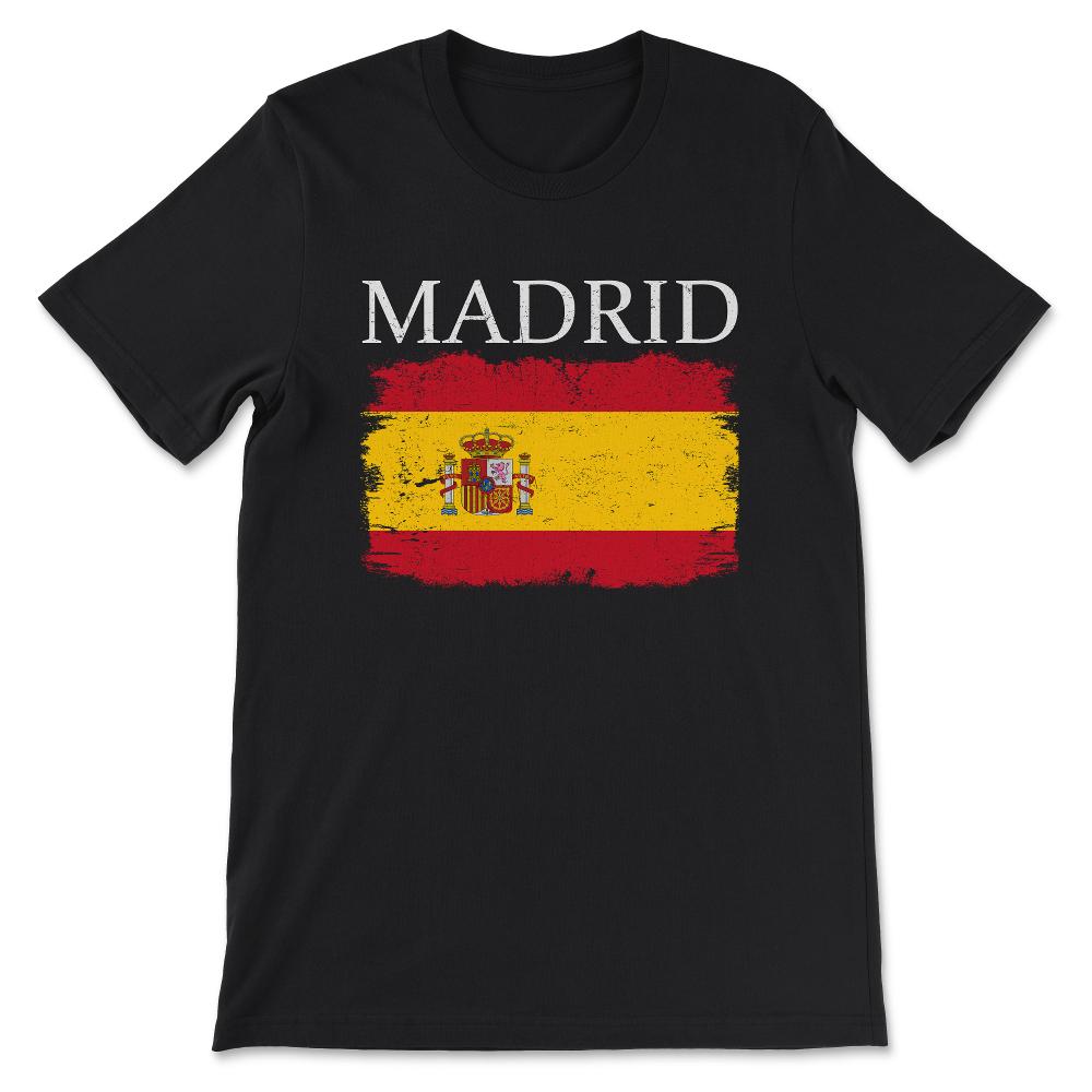 Madrid Spain Flag Spain Tourist Capital Spain Madrid Tourist Gift Tee - Black