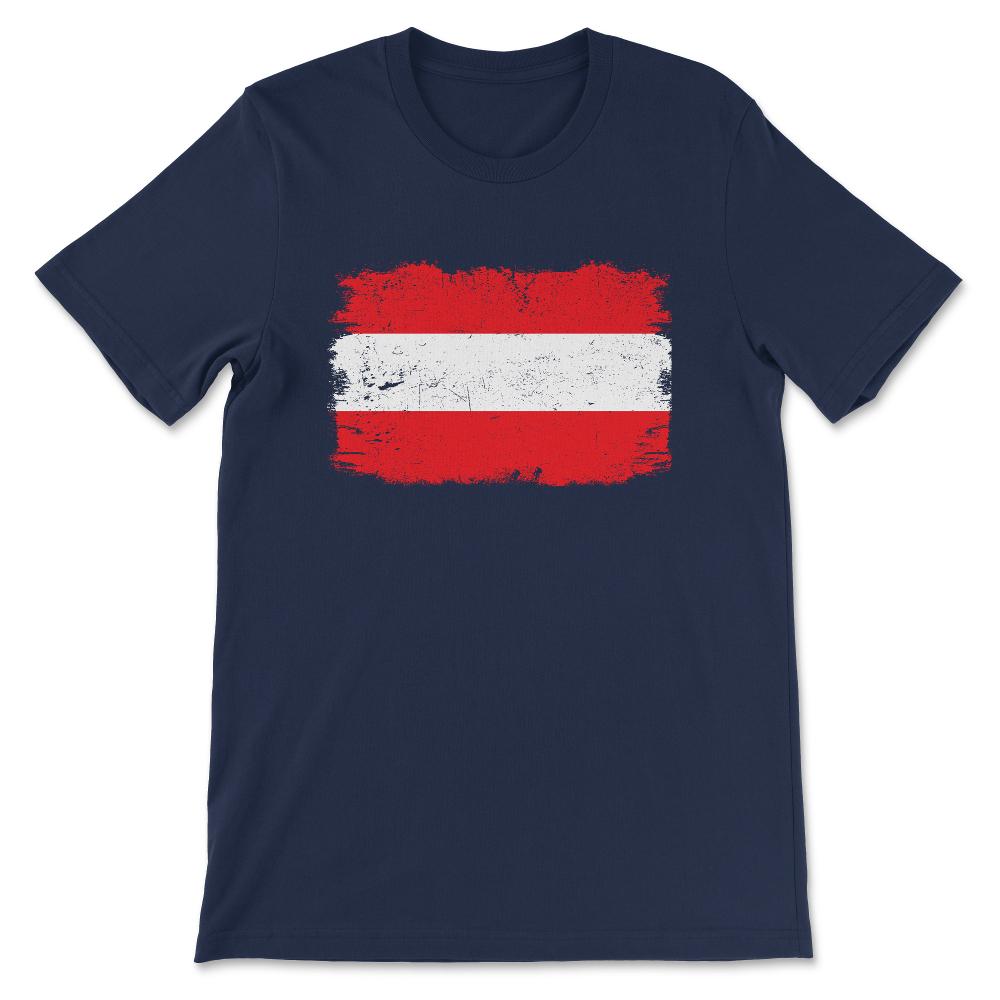 Austria Country Flag Austria Country Tourist Austria Team Gift Tee - - Navy