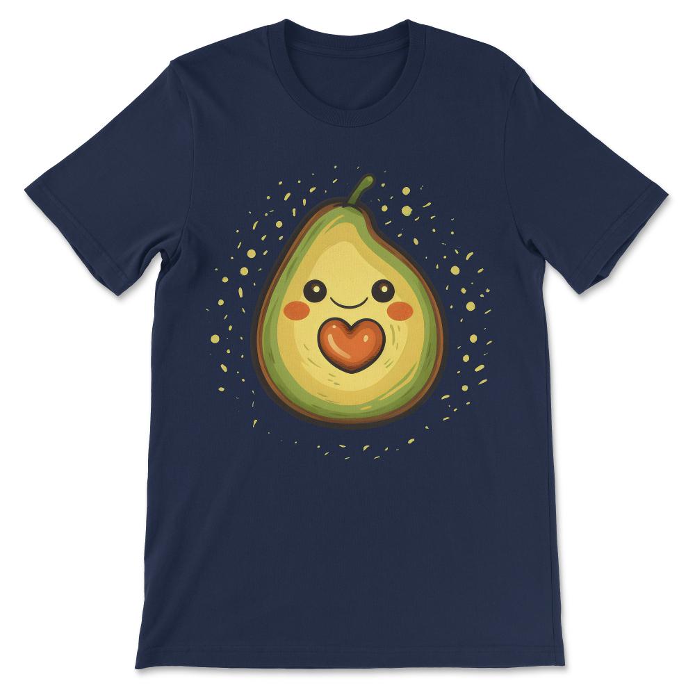 Avocado Cute Funny Heart Mamacado Mama Pregnant Guacamole Gift Tee - - Navy