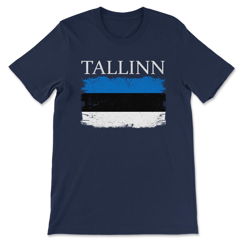 Tallinn Estonia Flag Estonia Tourist Capital Estonia Gift Tee - - Navy