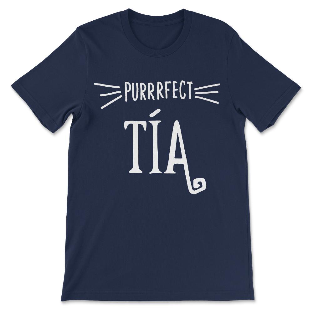 Tía - Perfect Tía Gifts for a Loving Cat Tía Aunt Aunti Gift Tee - - Navy