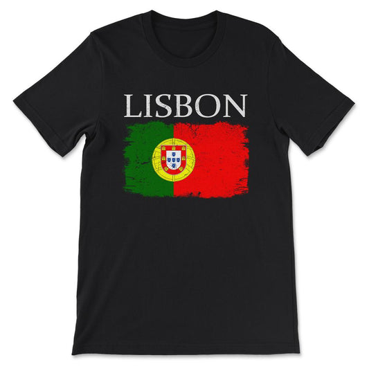 Lisbon Portugal Flag Lisbon Tourist Capital Portugal Gift Tee - - Black