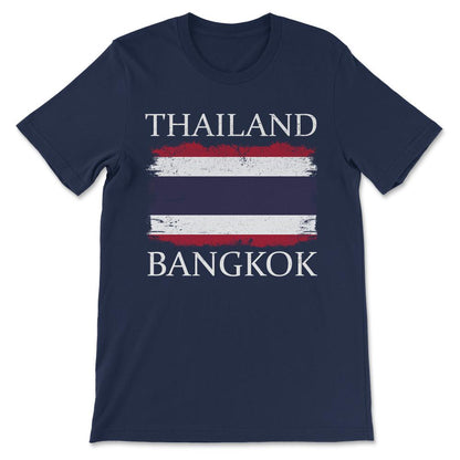 Thailand Flag Bangkok Thailand Tourist Capital Thailand Gift Tee - - Navy