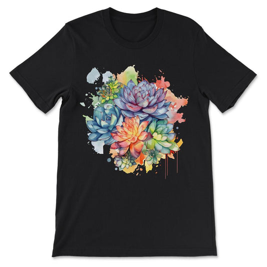 Cactus Flower Succulent Lover Floral Blooming Cute Gardening Gift Tee - Black