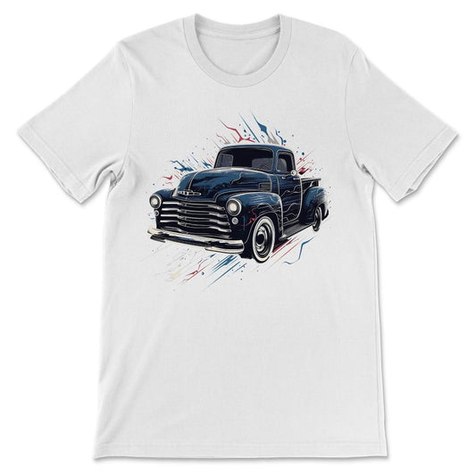 Car Vintage Old Classic School Automobile Truck Hot Rod Fast Gift Tee - White