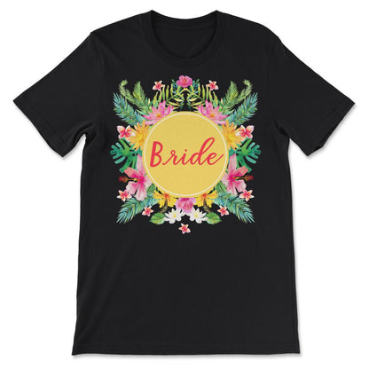 Bride - Beautiful Cute Artistic Flower Bridal Gift Design Gift Tee - - Black