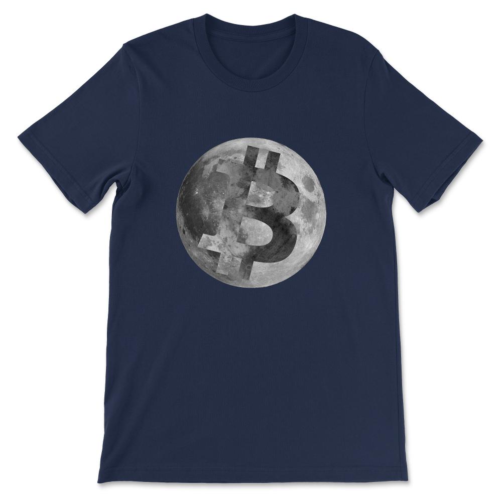 Bitcoin To Moon Bitcoin Moon The BTC Logo Crypto Trader Gift Gift Tee - Navy