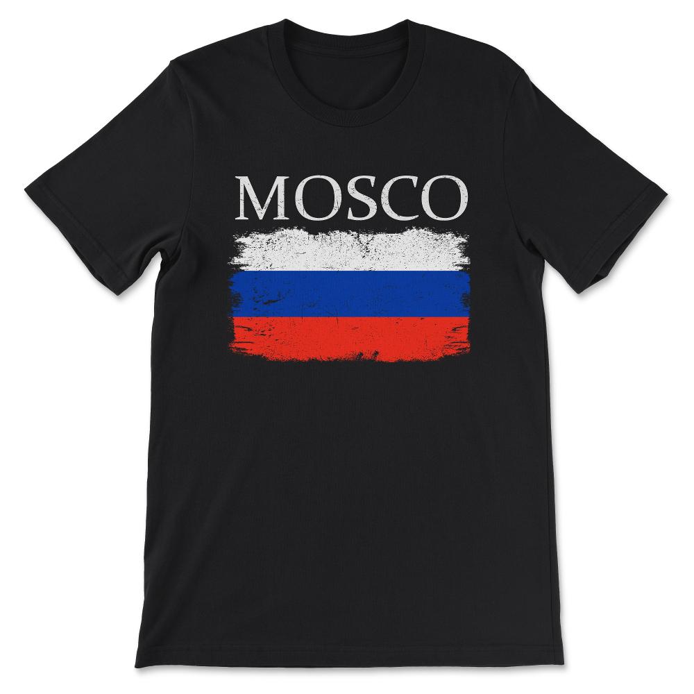 Mosco Russia Flag Russia Tourist Mosco Tourist Capital Mosco Gift Tee - Black