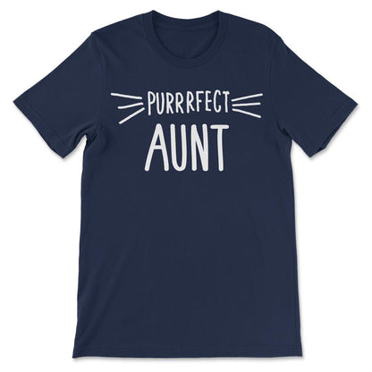 Aunt Gift Cute Perfect Aunt Cat Lover Auntie print Gift Tee - Unisex - Navy