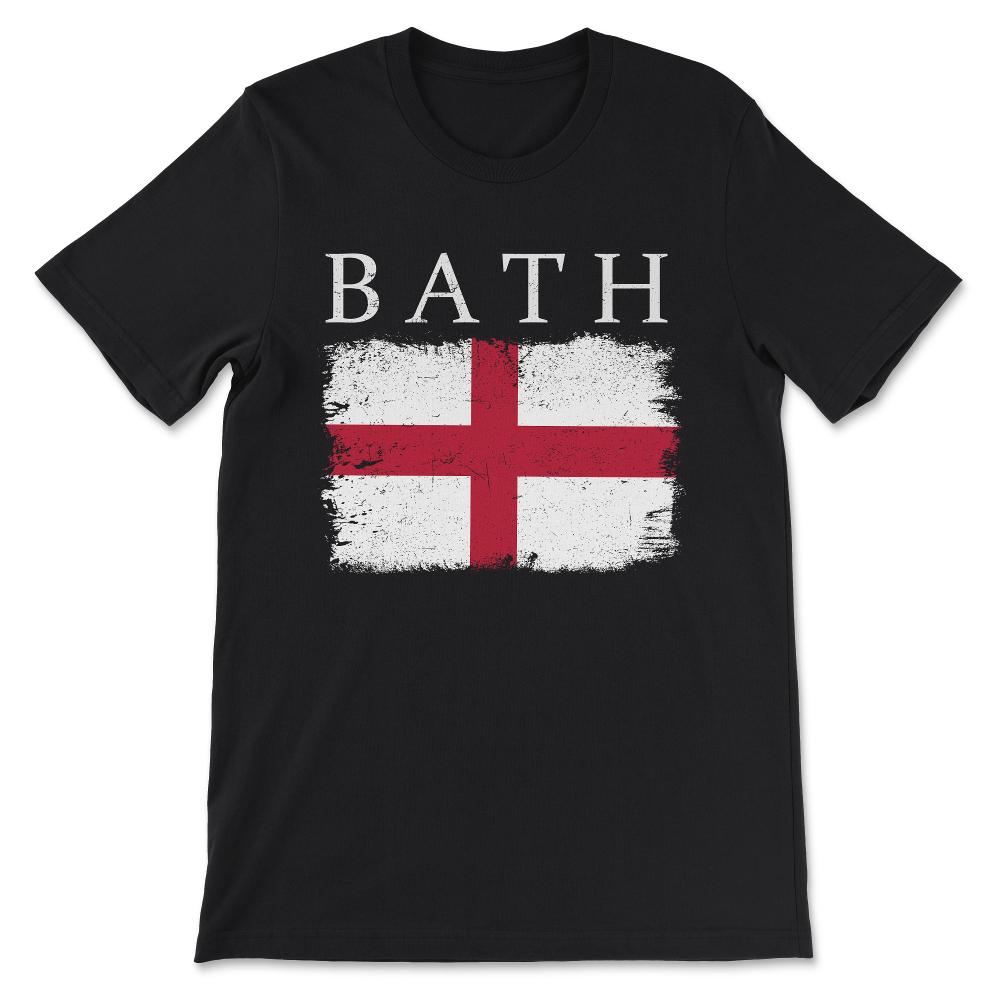 Bath Flag England Flag Bath Love Bath City Bath Tourists Gift Tee - - Black