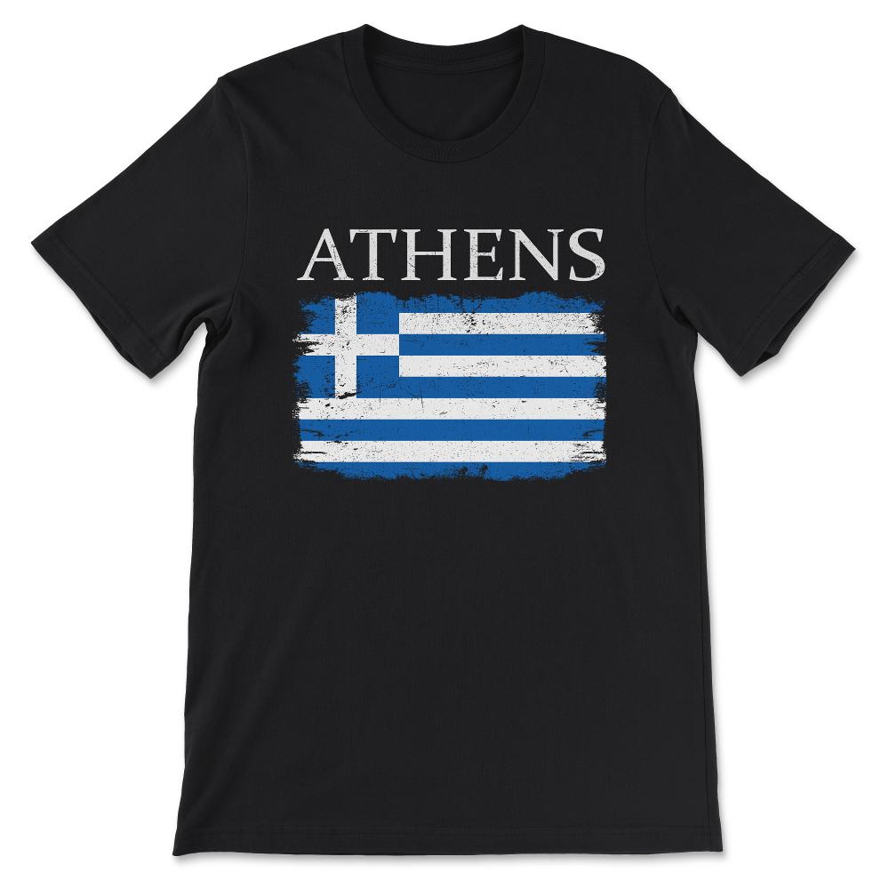 Athens Greece Flag Greece Tourist Capital Greece Athens Tourist Gift - Black