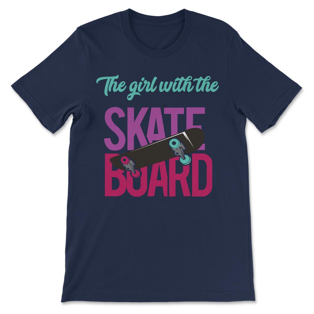 Skater Girl - Skateboard Girl Toddler Teen - Skating Gift Gift Tee - - Navy