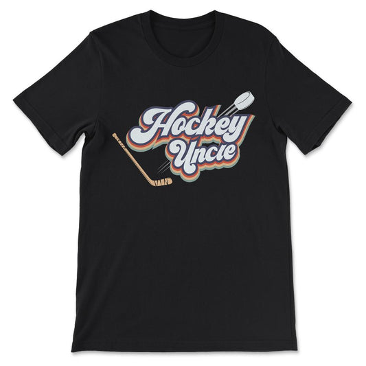 Ice Hockey Uncle Ice Hockey Man Ice Hockey Coach Team Player Gift Tee - Black