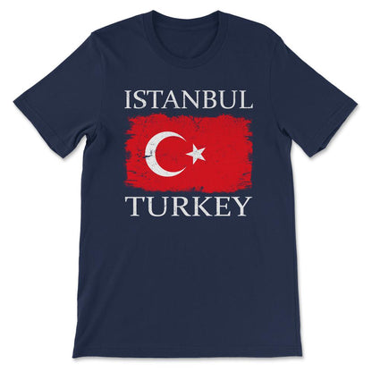 Istanbul Turkey Flag Turkey Tourist Istanbul Tourist Gift Tee - - Navy