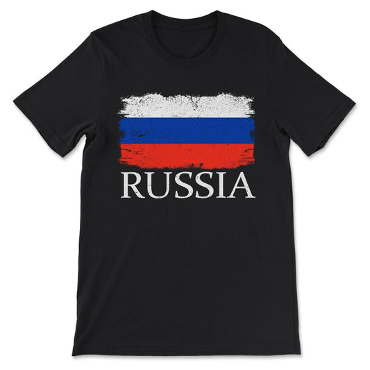 Russia Country Flag Russia Tourist Russia Team Flag Gift Tee - Unisex - Black